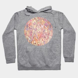 Glowing Coral and Amethyst Art Deco Pattern Hoodie